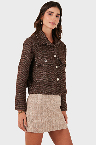 Via Dante Βαμβακερό πουκάμισο με κανονική εφαρμογή με γιακά μπουφάν JACKET 268755199W