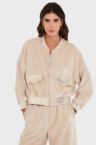 Via Dante Oversized Fit College Collar Zippered Jacket Jacket 69143940