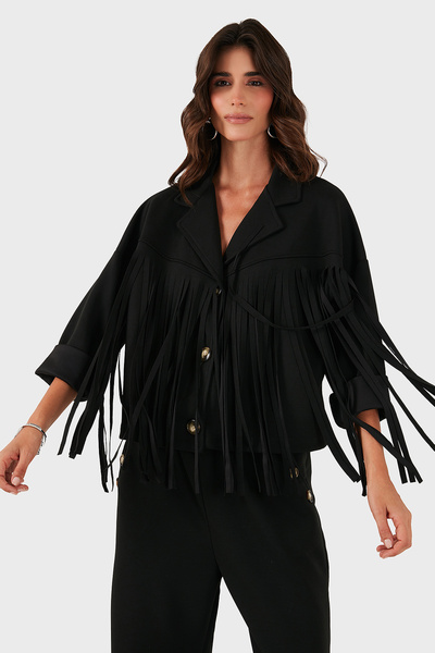 Via Dante Яке с редовна кройка, двуредно закопчаване и ресни JACKET 68821795