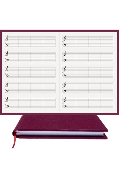 BİDEFTER Piano Notebook (No Key) 100% Handmade, Hand Stitched – 2026 Collection – Viscose Fabric Bound – A/4