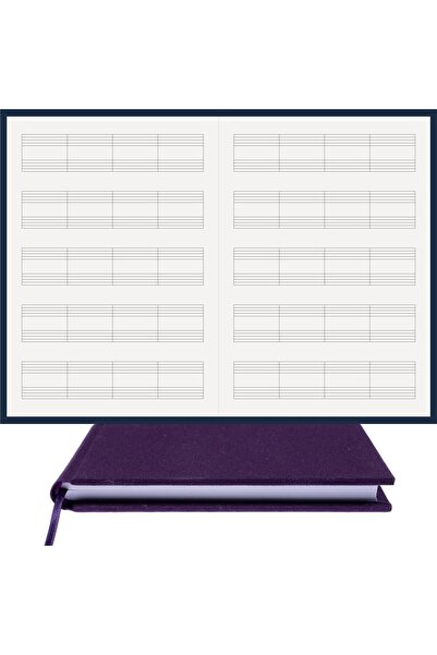 BİDEFTER Piano Notebook (No Key) 100% Handmade, Hand Stitched – 2026 Collection – Viscose Fabric Bound – A/4