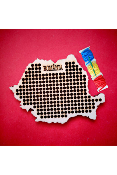 OEM Hartă din lemn a României pentru cusut 11 x 8 cm