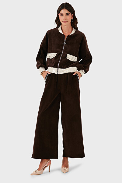 Via Dante φαρδύ μπατζάκι Παντελόνι με λεπτομέρεια τσέπης σε κανονική μέση ΠΑΝΤΕΛΟΝΙ 69143990