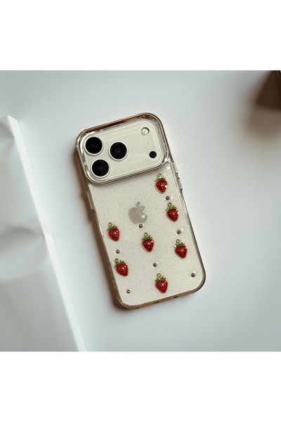 HYPERSOFT Iphone 11 (6.1 inç) Uyumlu Simli Şeffaf Taşlı Silikon Kılıf