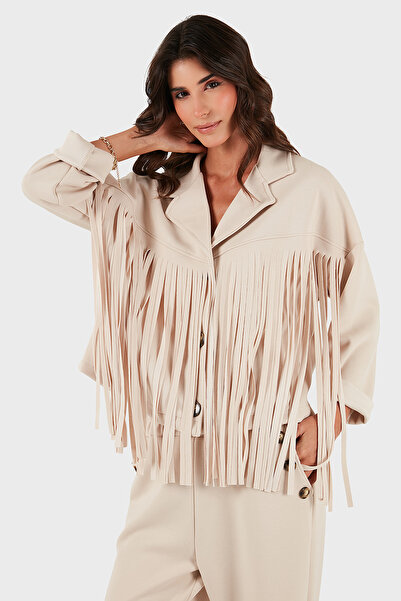 Via Dante Яке с редовна кройка, двуредно закопчаване и ресни JACKET 68821795