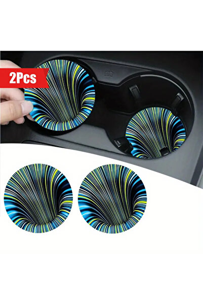 BsElektronik طقم من قاعدةين لحامل الأكواب من البليكسي، تصميم ملون ثلاثي الأبع...