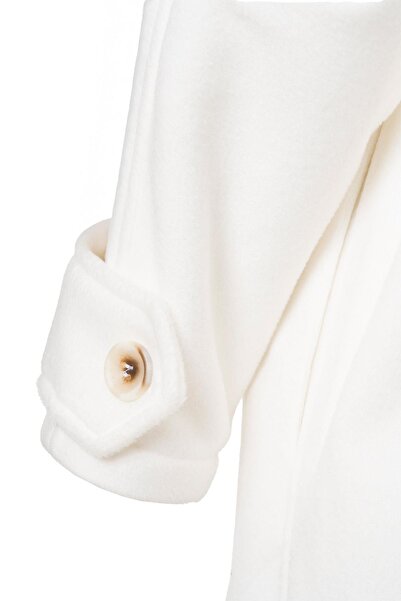 FACETTE Mirelle Mock Neck Cashmere Coat Ecru