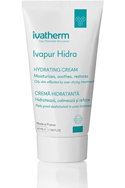 IVATHERM Hidra Hydrating Cream 40ml - Restoring and Soothing for Oily Skin Affected by Acne Treatmen