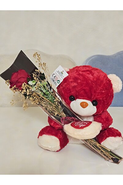 FİORELLA HEDİYE هدية للحبيب، دمية دب محشوة تحمل زهرة، هدية للحبيب - دمية دب م...