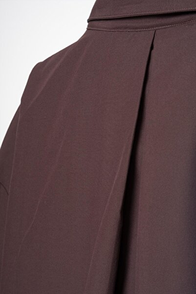 FACETTE Oversized Poplin Shirt Bitter Brown