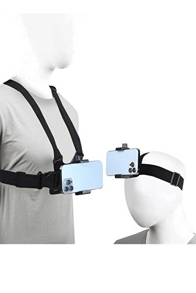 RAWAID مجموعة حزام الصدر والرأس العالمية لهاتف iPhone/Samsung/GoPro، مثالية لتصوير مقاطع الفيديو من منظور الشخص الأول/مدونة الفيديو.