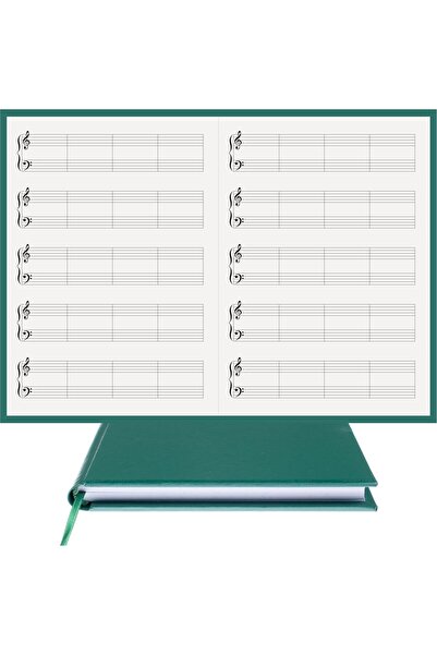 BİDEFTER Piano Notebook (Treble Clef) 100% Handmade, Hand Stitched, 2026 Collection, Thermo Leather Bound-A/4