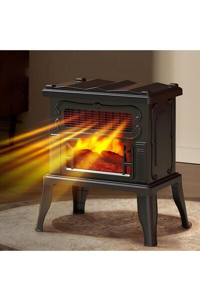 BaiFeng مدفأة كهربائية بقوة ٢٠٠٠ واط، مدفأة كهربائية أرضية بمحاكاة ثلاثية الأ...