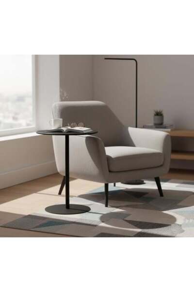 Palma homez Black Minimalist Side/Coffee Table (48x63 cm)