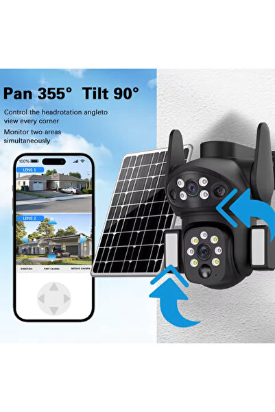 Makrystorm 4K 8MP Dual Lens 4G Solar Powered Outdoor Security Camera, IP66 Waterproof with 128GB SD Card