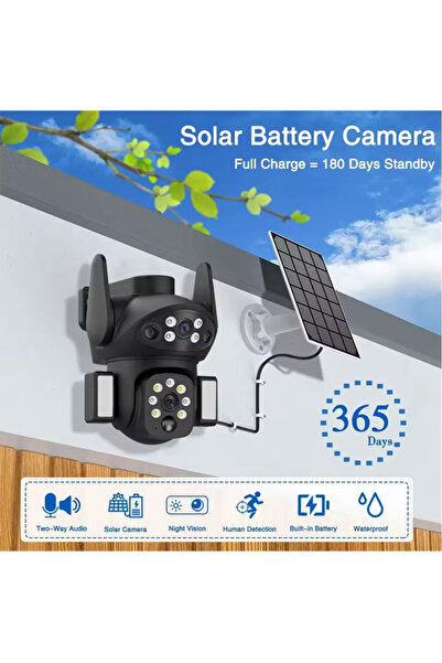 Makrystorm 4K 8MP Dual Lens 4G Solar Powered Outdoor Security Camera, IP66 Waterproof with 128GB SD Card