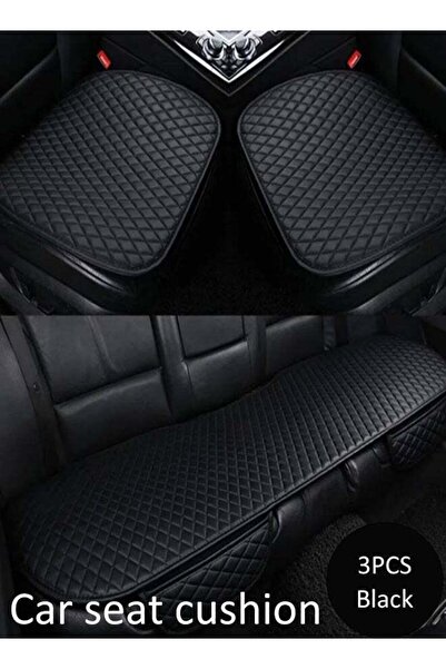 Generic 3PCS Front Lower Car Seat Cushion Cover - Anti-Slip Wrap Around, Fits 95% Vehicles (Black)