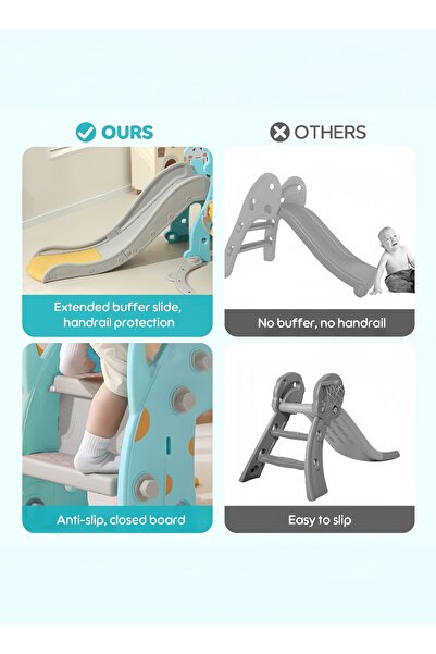 Venpara 3-in-1 Slide, Swing & Basketball Gift Set for Toddlers, Indoor & Outdoor Playground