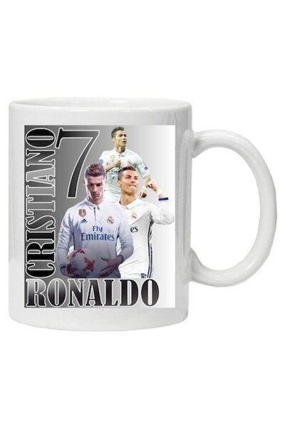 CRD PRINT Cană cu textul „Cristiano Ronaldo - CR7”, albă, 330 ml,