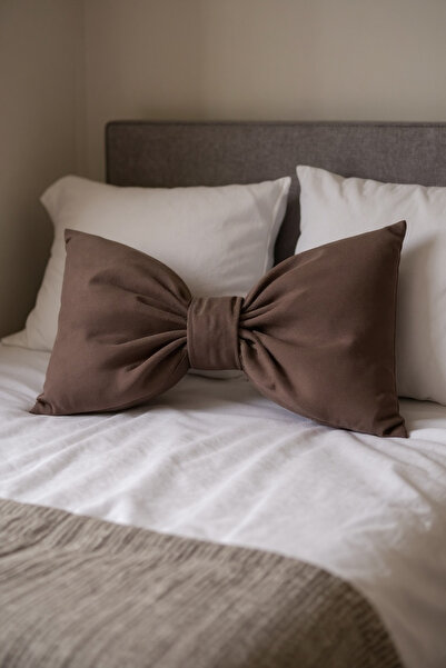 canbow وسادة زخرفية كبيرة الحجم بتصميم فيونكة، وسادة قماشية مزينة بفيونكة مع حشوة داخلية