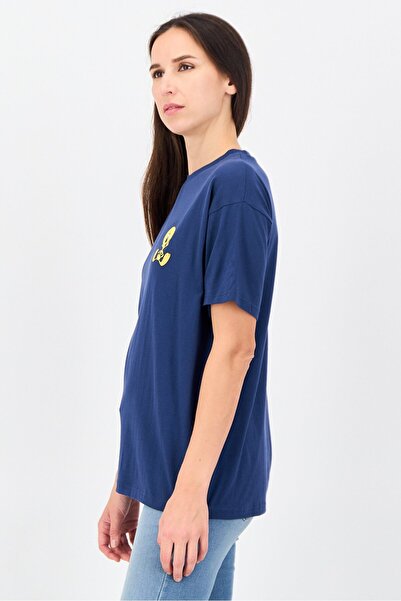 Disney Looney Tunes Women Crew Neck Short Sleeve Graphic T-Shirt, Blue