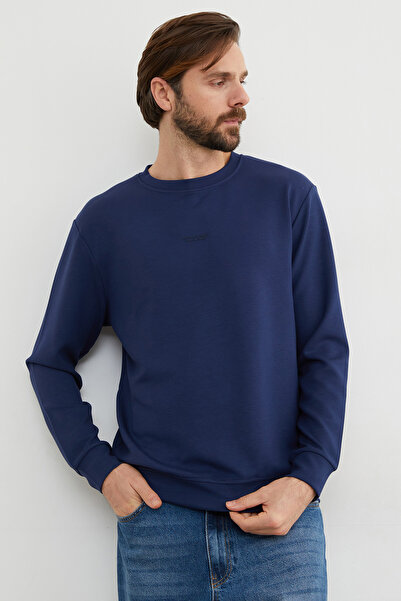 Fulla Moda Φούτερ από ύφασμα Basic Crew Neck Modal