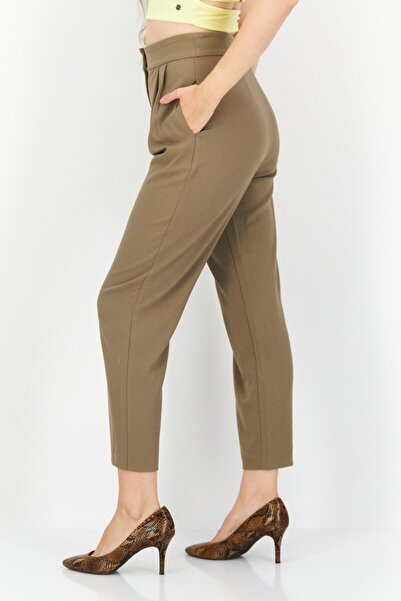 NA-KD Women Plain Straight Leg Pants, Tan