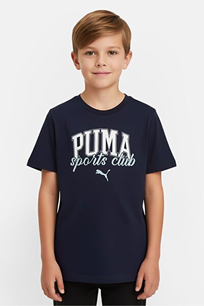 Puma Kids Boy Sportswear Fit Short Sleeve Outdoor T-Shirt, Navy