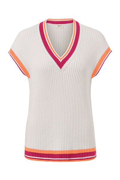 Tchibo Women V-Neck Long Sleeves Knitted Sweater, Ivory