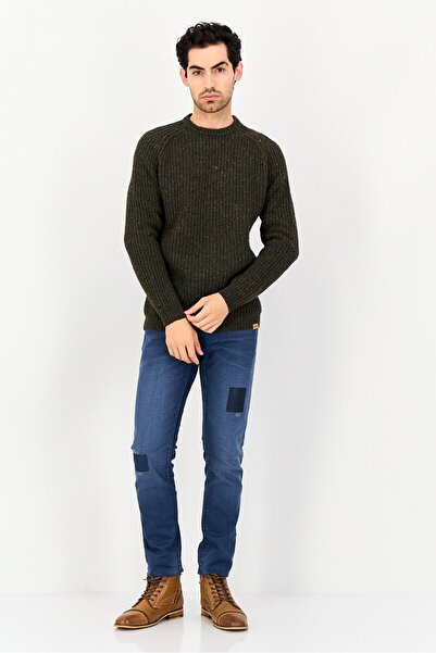 Timberland Men Crew Neck Knitted Sweater, Army Green