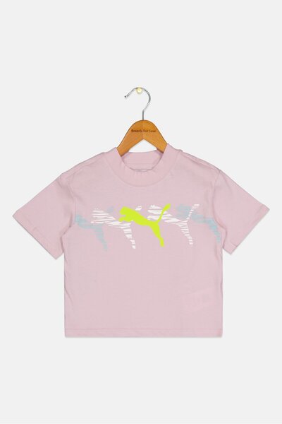 Puma Kids Girl Sportswear Fit Short Sleeve Outdoor T-Shirt, Pink