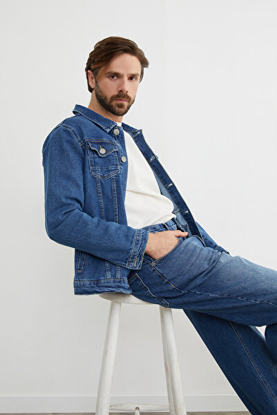 Fulla Moda Buttoned Pocket Denim Jacket