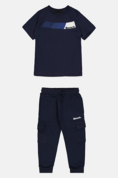 BENCH Kids Boy 4 Pieces Short Sleeve Brand Logo Tops And Bottom Set, Multicolor