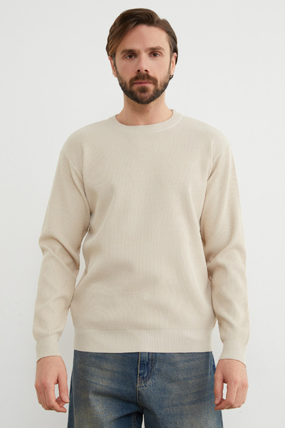 Fulla Moda Basic Crew Neck Knitwear Sweater