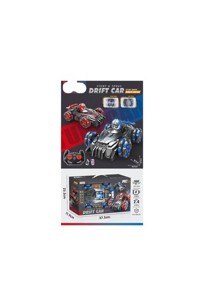 Toysea 4WD RC Stunt & Spray Drift Car with 360° Spin, LED Lights, Water Mist Spray & High-Speed Stunts