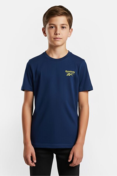 Reebok Kids Boy Sportswear Fit Short Sleeve Training T-Shirt, Navy