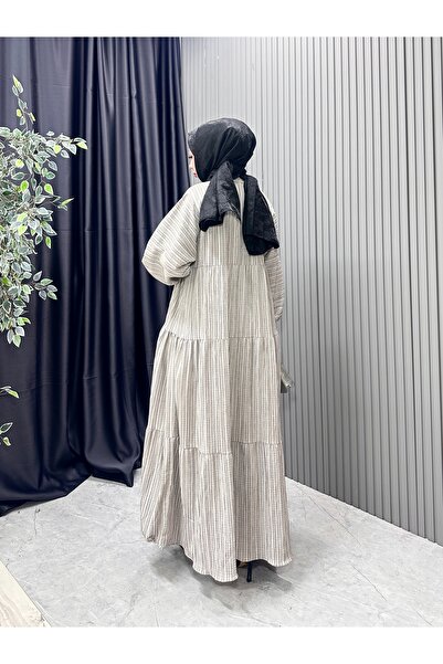 MİSS M.A.T FASHİON Alaçati Gofre Oversized Comfortable Dress