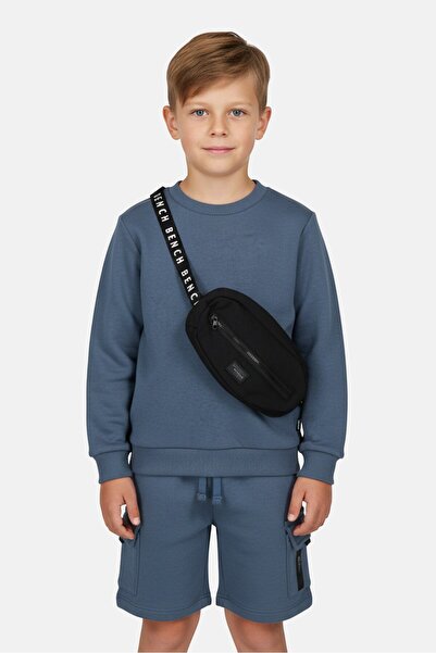 BENCH Kids Boy 2 Pieces Long Sleeve Sweatshirts And Shorts Set, Dusty Blue