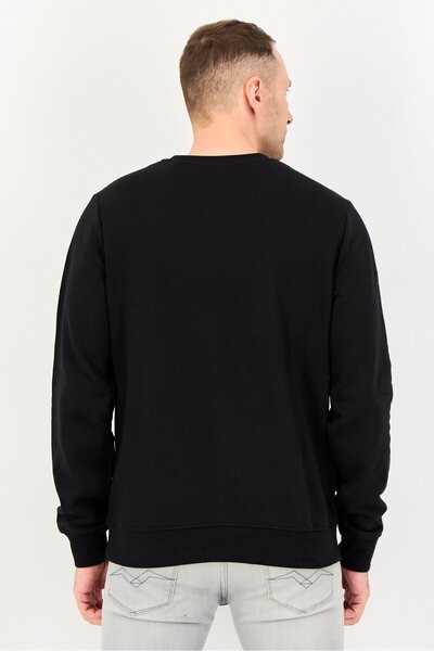 Threadbare Men Crew Neck Embroidered Logo Long Sleeves Sweatshirt, Black