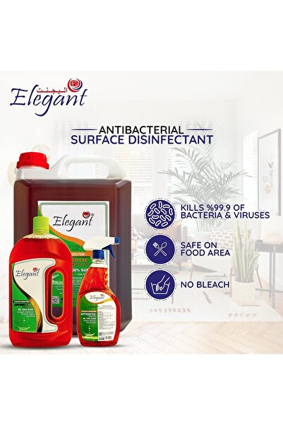 AFS Elegant Elegant Antiseptic Liquid 5 Liter Refill – Set of 2 (2 Pcs x 5 Liters) – Antibacterial Disinfectant