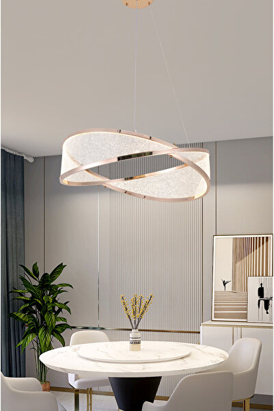 Apliqa Natura 60'lık Yuvarlak Gold Salon Sarkıt Led Avize