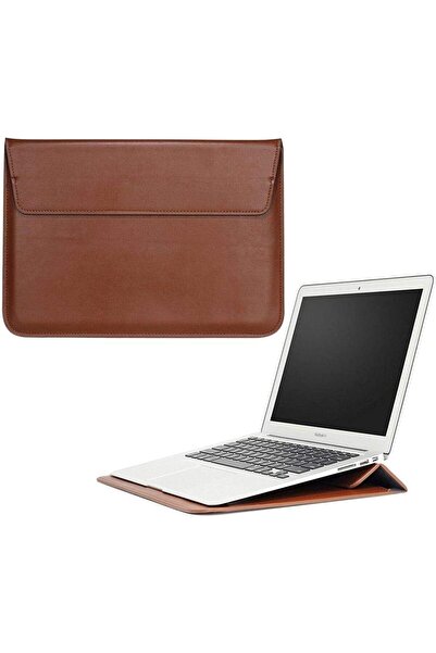 eWINNER Ultra-slim Water-Resistant PU Leather 13.3" Laptop Sleeve with Adjustable Stand (Brown)