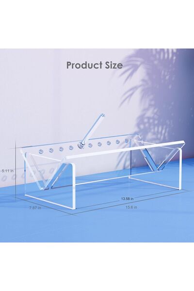 Slasa Acrylic Desk Bookshelf 3-Tier Clear Bookcase Organizer (13.58x7.87x5.11 Inch)
