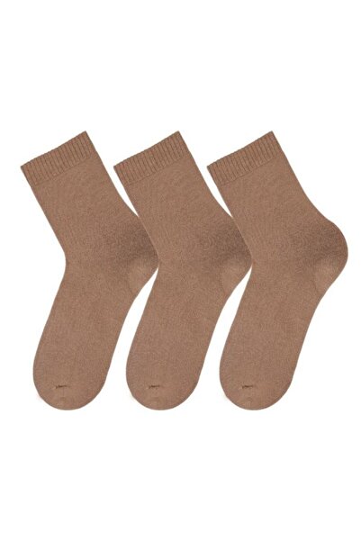Bross Camel color flat women's 3-piece socket towel