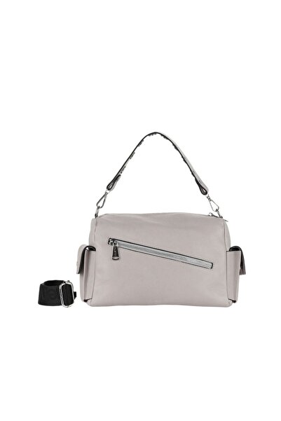 Bueno Shoes Gray Leather Women's Shoulder Bag 01Wba7943