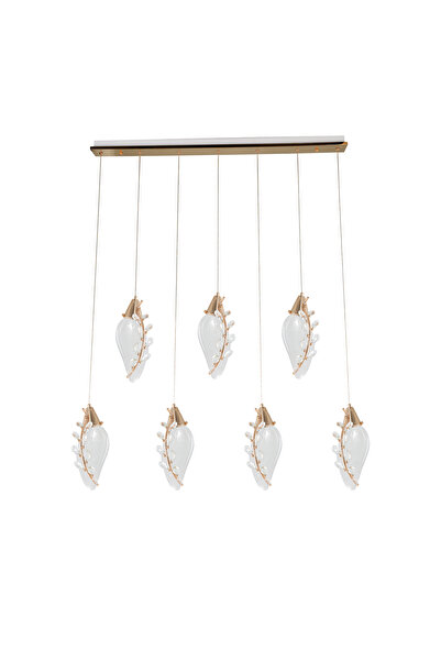 Apliqa Ardea 7'li Gold Sıralı Sarkıt Salon Led Avize