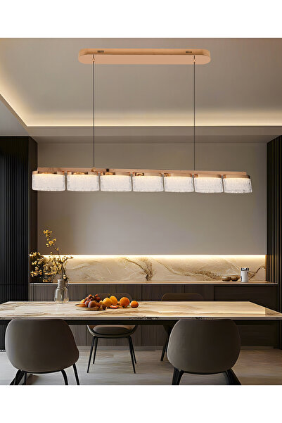 Apliqa Rosae Gold Krisatal Sıralı Sarkıt Salon Led Avize