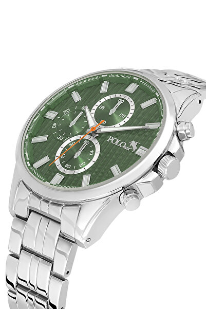 Poloair Erkek Kol Saati Gümüş Yeşil Renk PL-7035E3x