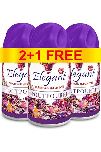 AFS Elegant عبوة إعادة تعبئة بخاخ أوتوماتيكية أنيقة - بوتبوري - 300 مل - عبوة من 3 قطع - عبوة إعادة تعبئة معطر جو
