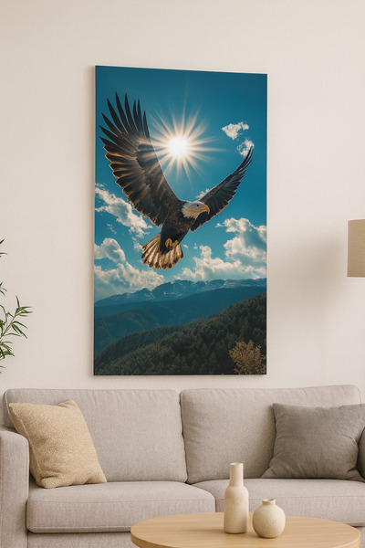 BLT DİZAYN Pictură din sticlă cu vultur, simbolul libertății – Decor de condu...